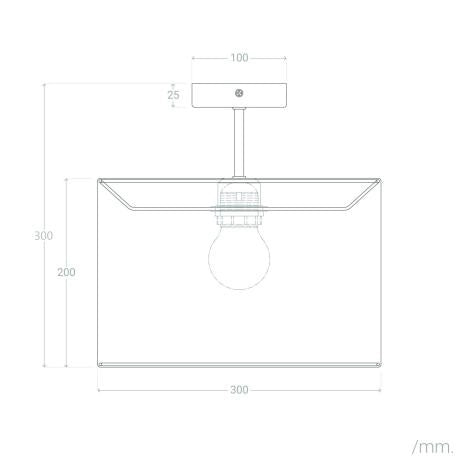 Lampada da Soffitto Metallo e Tessuto Austen