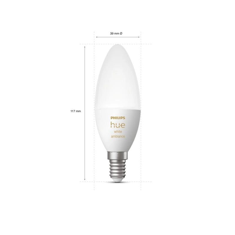 Lampadina LED Inteligente LED E14 5.2W 470 lm B39 Hue White Ambiance PHILIPS