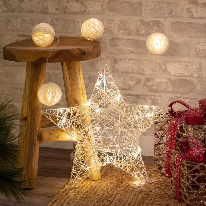 Stella con Ghirlanda di Luci LED Irawo 42x42 cm
