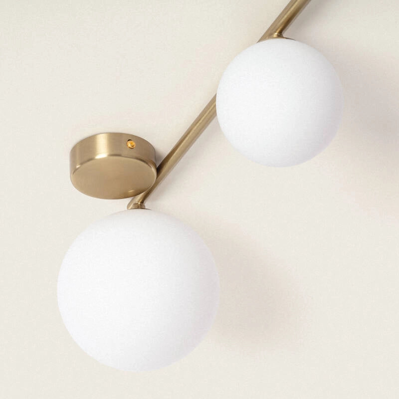 Lampada da soffitto in Metallo e Vetro Moonlight Brass 4 punti luce