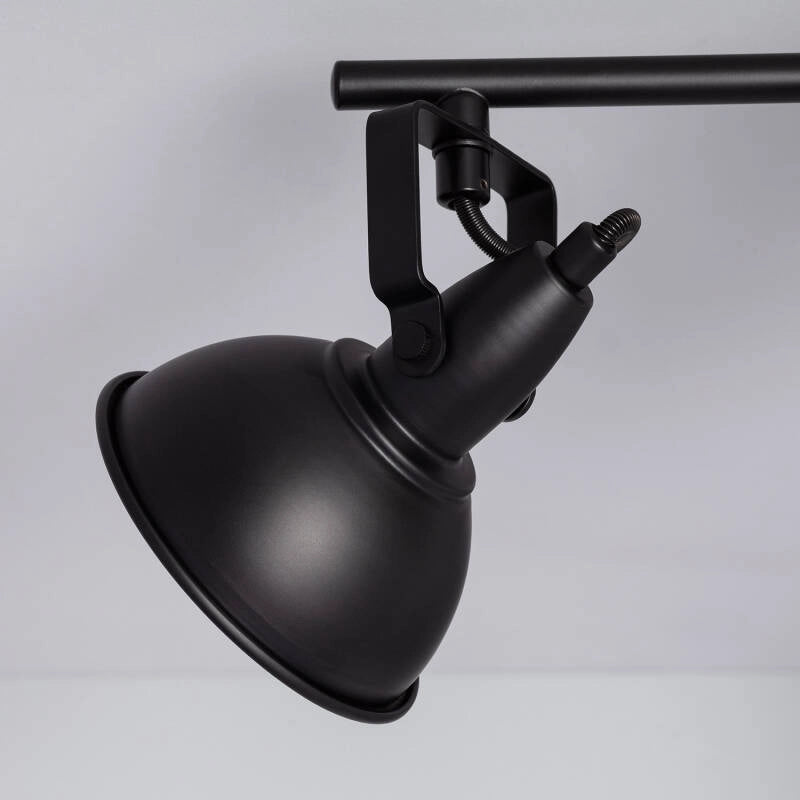 Lampada da Soffitto Orientabile in Alluminio 4 Faretti Emer Nero