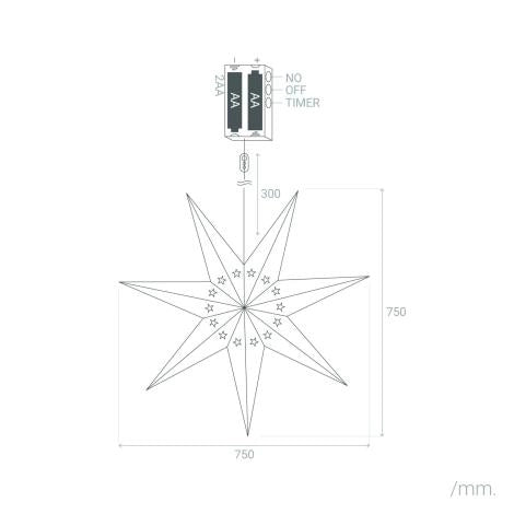 Stella di Carta LED a Pile Hadar