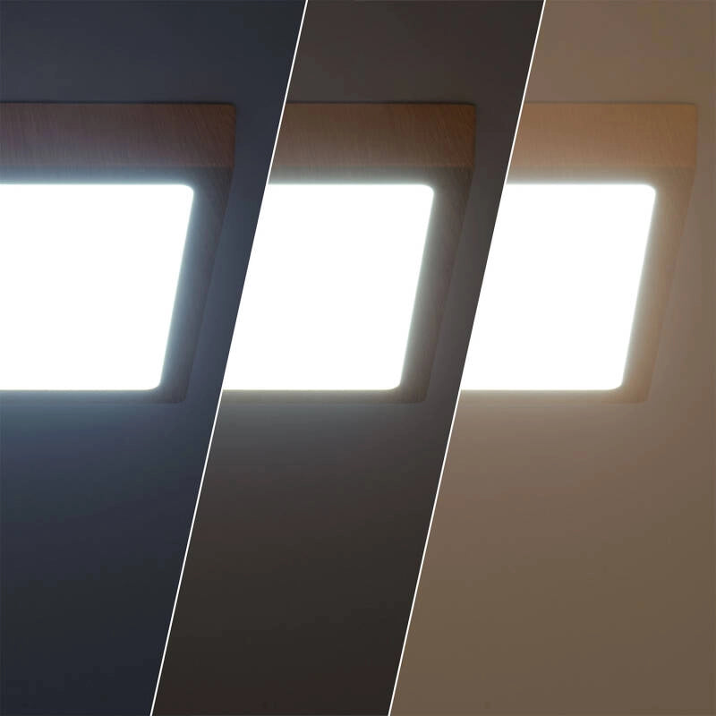 Plafoniera LED 18W Quadrata Aluminio 210x210 mm Slim CCT