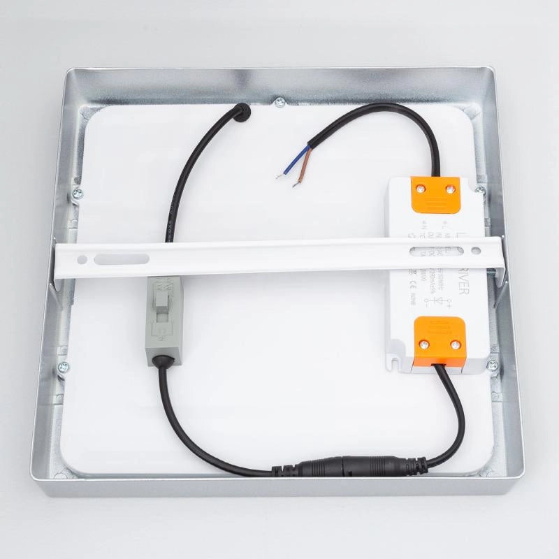 Plafoniera LED 18W Quadrata Aluminio 210x210 mm Slim CCT