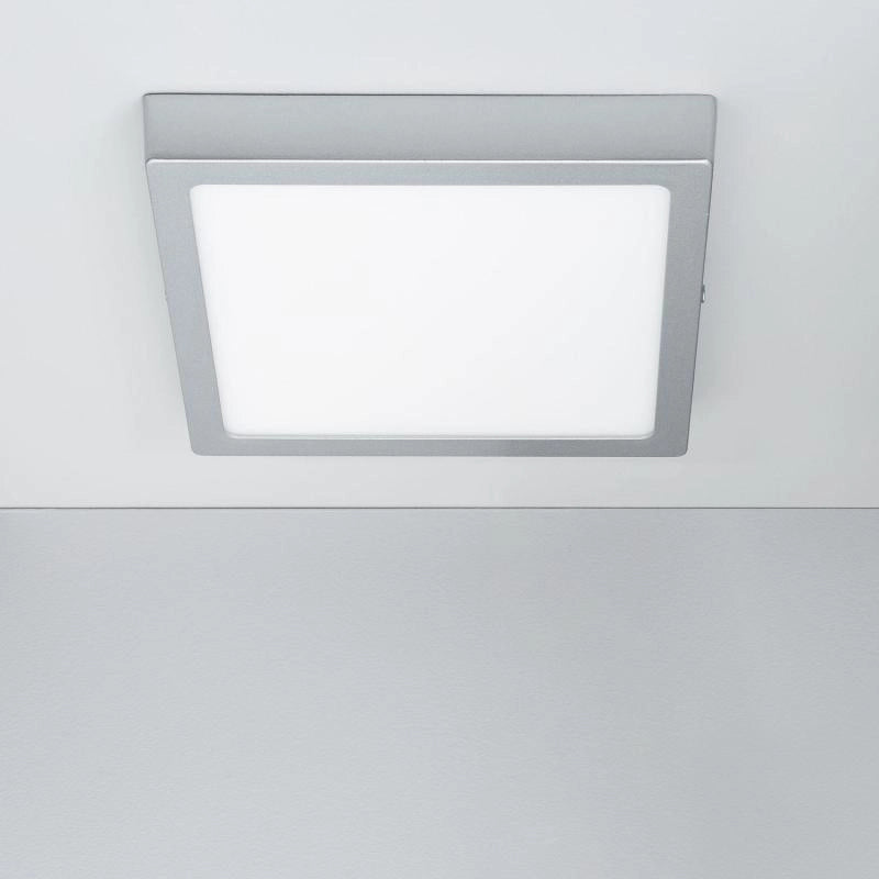 Plafoniera LED 18W Quadrata Aluminio 210x210 mm Slim CCT