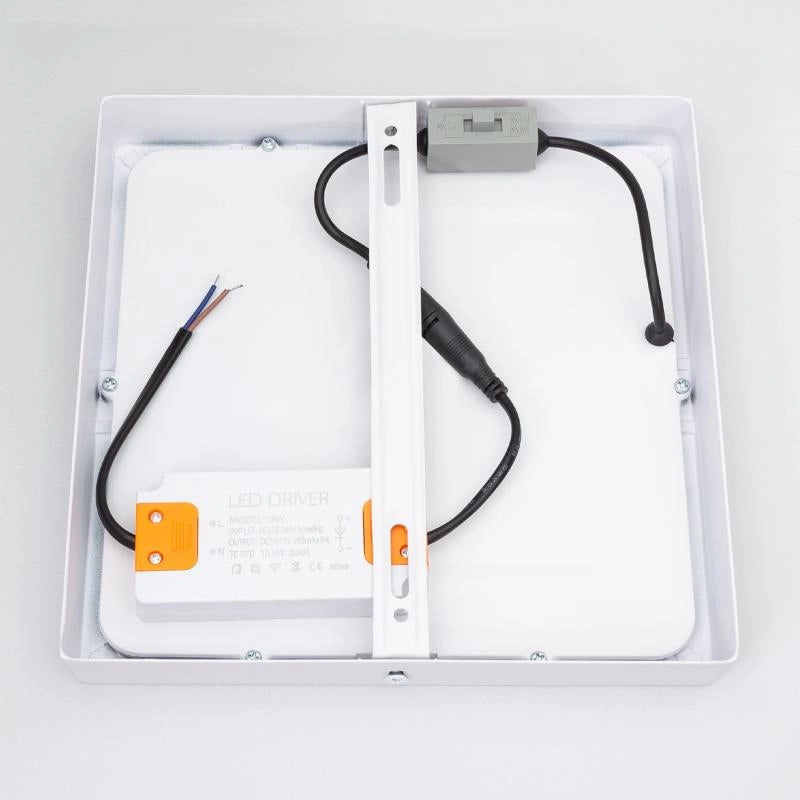 Plafoniera LED 18W Quadrata Aluminio 210x210 mm Slim CCT