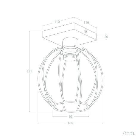 Lampada da Soffitto Legno e Metallo Topka