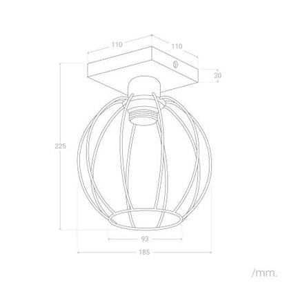 Lampada da Soffitto Legno e Metallo Topka