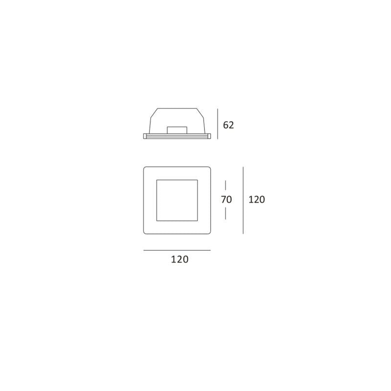 Portafaretto Downlight Integrazione Cartongesso Quadrato per Lampadina LED GU10