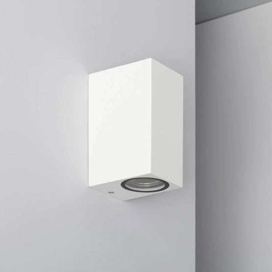 Applique da Parete per Esterni Alluminio Illuminazione Doppia Luce Miseno Bianco