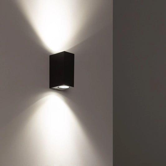 Applique da Parete per Esterni Alluminio Illuminazione Doppia Luce Miseno Grigio Scuro