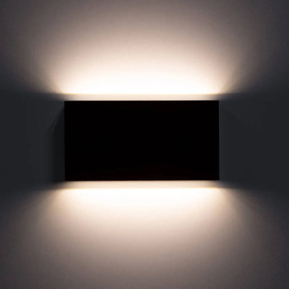 Applique da Parete per Esterno LED 10W Doppia Luce Rettangolare Nero Kaira