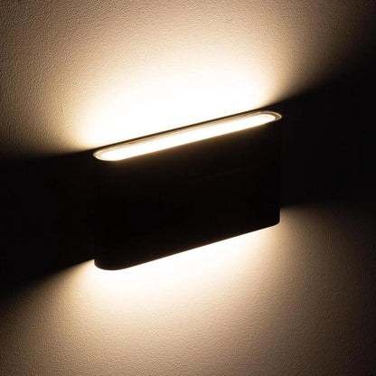 Applique da Parete per Esterni LED 12W Alluminio Illuminazione Doppia Luce Vesta Nero