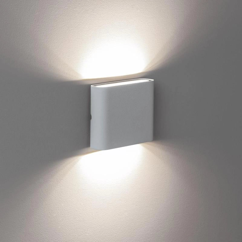 Applique da Parete Esterni LED 6W Alluminio Quadrata Illuminazione Doppia Luce Luming Bianco