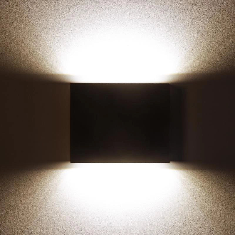 Applique da Parete per Esterno LED 6W Doppia Luce Quadrato Nero Kaysa