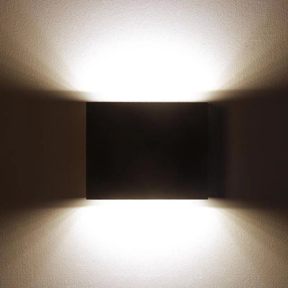 Applique da Parete per Esterno LED 6W Doppia Luce Quadrato Nero Kaysa