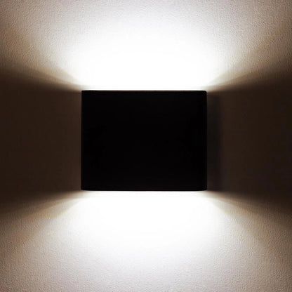 Applique da Parete per Esterno LED 6W Doppia Luce Quadrato Nero Zeus