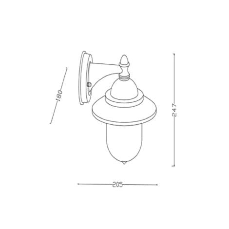 Lampada da Parete per Esterni Metallo Klasik