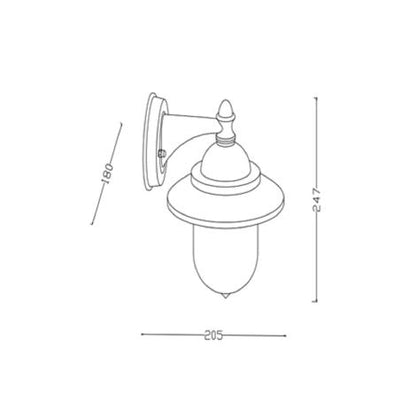 Lampada da Parete per Esterni Metallo Klasik