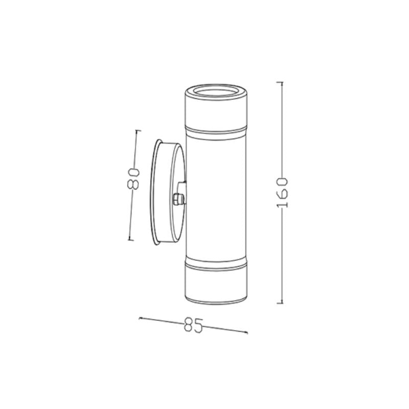 Applique da Parete per Esterni Doppia Luce Satin