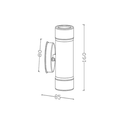 Applique da Parete per Esterni Doppia Luce Satin