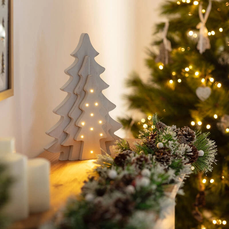 Albero di Natale LED Legno a Pile Kolm