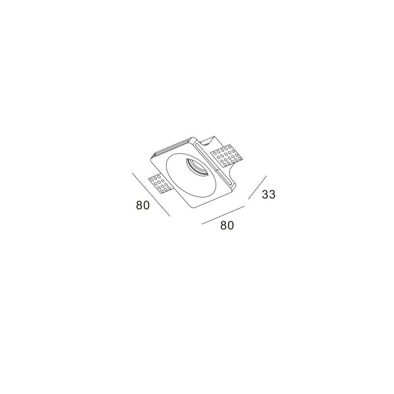 Portafaretto Downlight Integrazione Cartongesso LED 2W Foro 83x83 mm UGR17