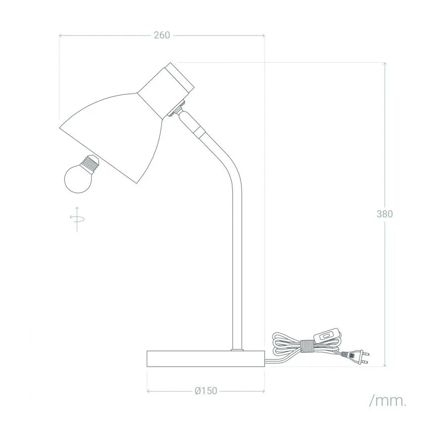 Lampada da scrivania per illuminazione interni in Metallo Luxo