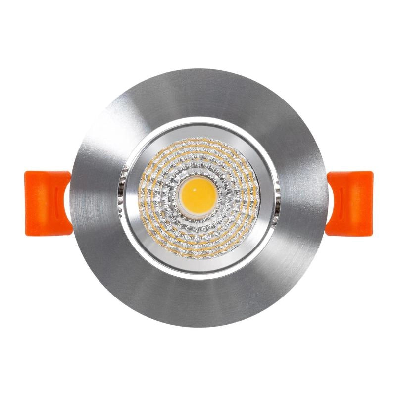 Faretto Downlight LED 5W Circolare COB CRI90 Foro Ø 55 mm Argento