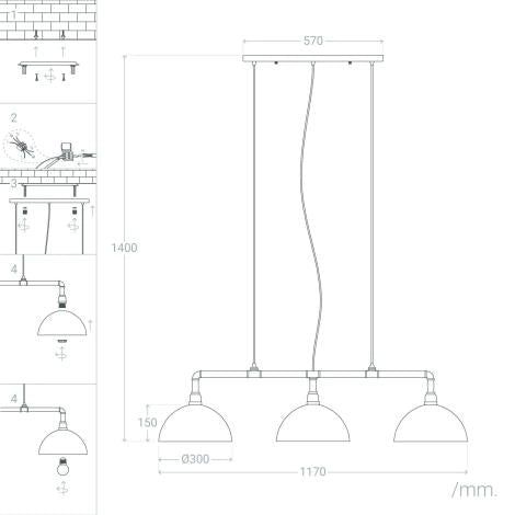 Lampada a Sospensione Metallo Tuai