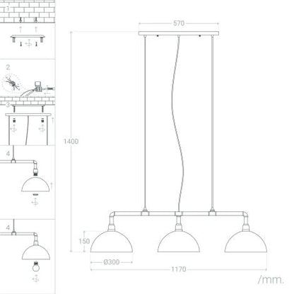 Lampada a Sospensione Metallo Tuai