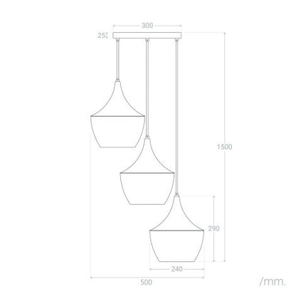 Lampada a Sospensione Metallo Tri Mercury