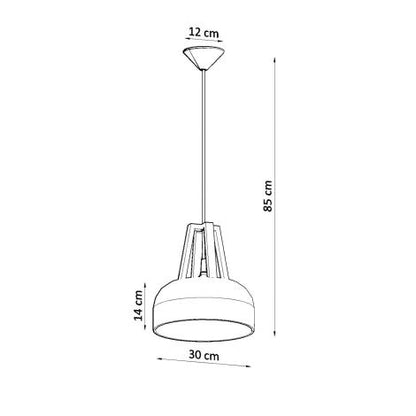 Lampada a Sospensione in Legno Naturale Casco SOLLUX