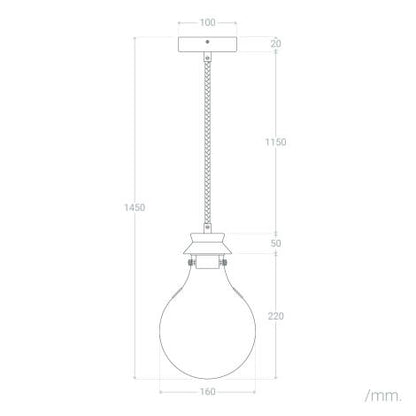 Lampada a Sospensione Legno e Vetro Kathu Bumbieris