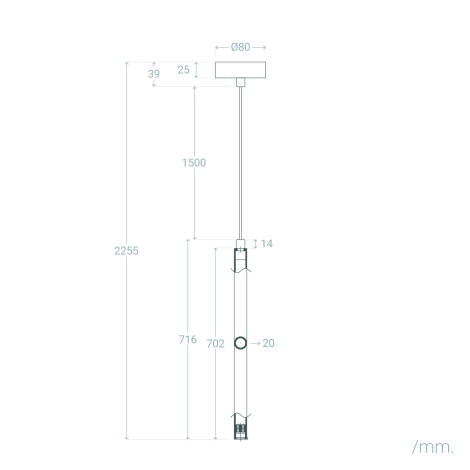 Lampada a Sospensione LED 3W Alluminio Evory