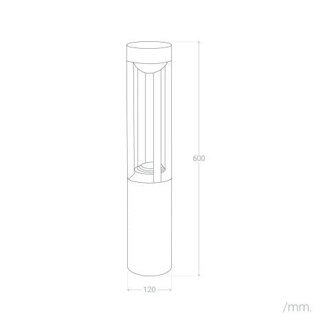 Lampioncino Esterni LED 12W Superficie 60cm Eldon