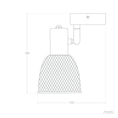 Lampada da Parete Orientabile Alluminio 1 Faretto Grid