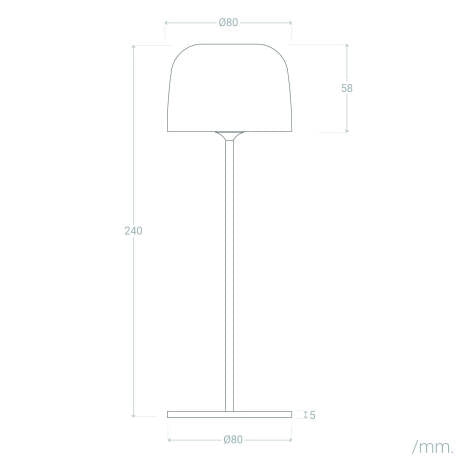 Lampada da Tavolo LED 1.2 W Portatile per Esterni Alluminio con Batteria Ricaricabile Wink