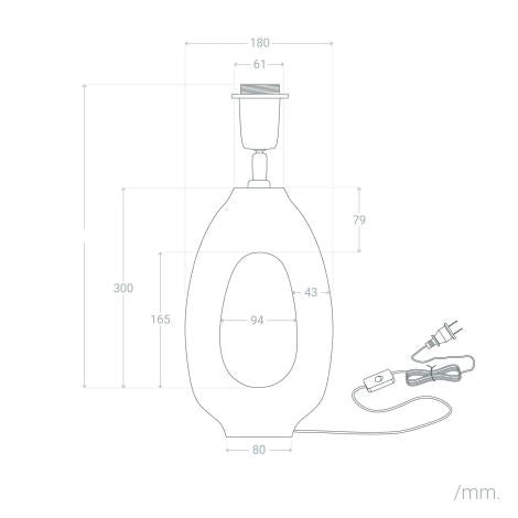 Base per Lampada da Tavolo Legno Nero Darshan ILUZZIA