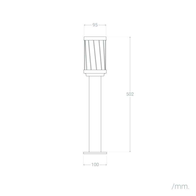 Lampioncino Superficie 50cm Alluminio Hovd