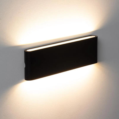 Applique da Parete per Esterni LED 20W Alluminio Rettangolare Doppia Luce Luming Nero