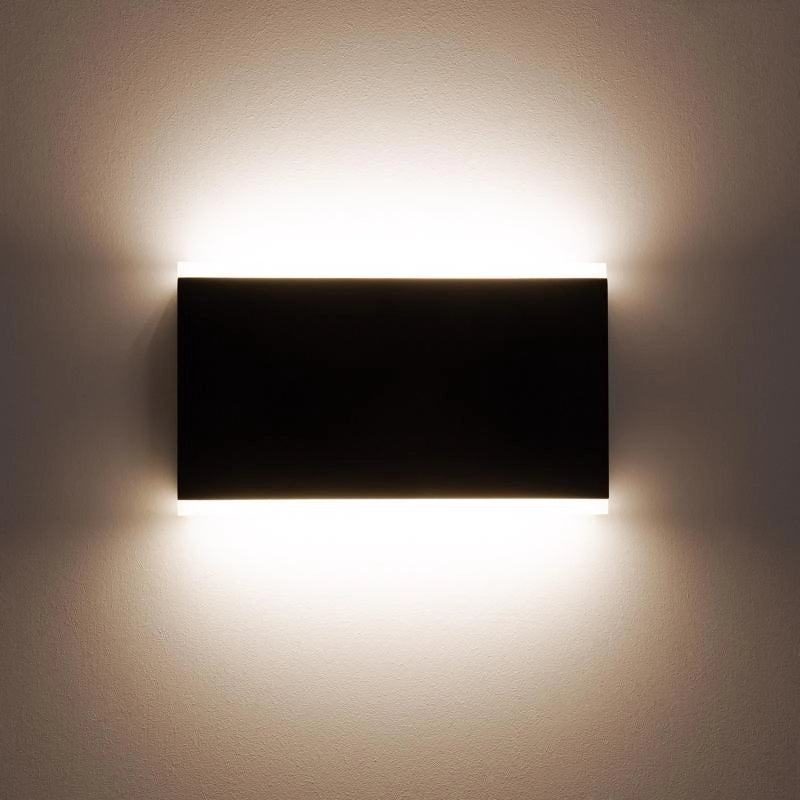 Applique da Parete per Esterno LED 10W Doppia Luce Rettangolare Nero Hera