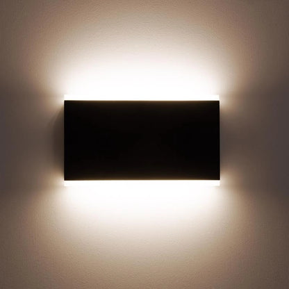 Applique da Parete per Esterno LED 10W Doppia Luce Rettangolare Nero Hera