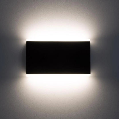 Applique da Parete per Esterno LED 10W Doppia Luce Rettangolare Nero Hera