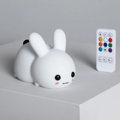 Luce Notturna per Bambini LED Infantile Coniglio RGB Silicone con Batteria