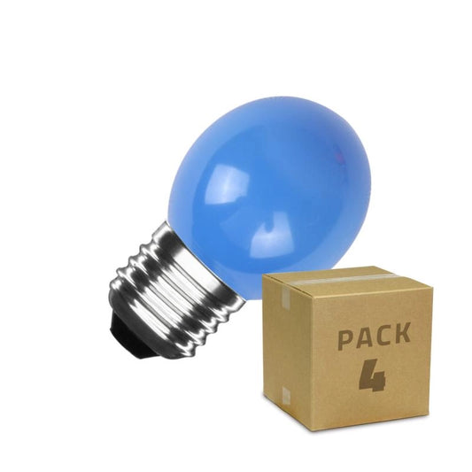 Pack 4 Lampadine LED E27 G45 3W 300lm Blu