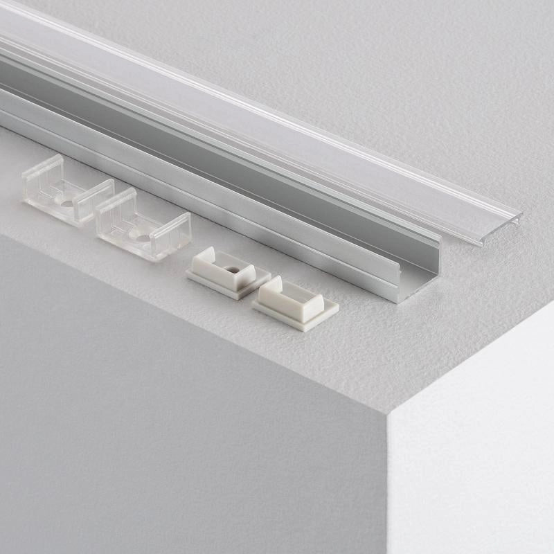 Profilo in Alluminio a Superficie con Copertura Continua per Striscia LED fino 15mm