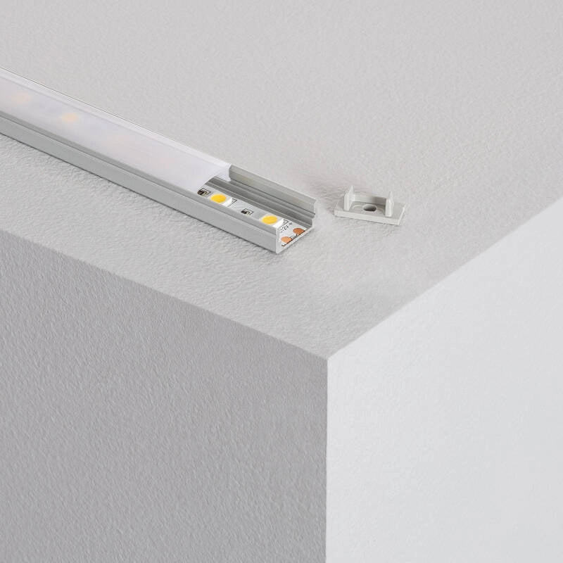 Profilo in Alluminio di Superficie con Copertura Continua per Strisce LED