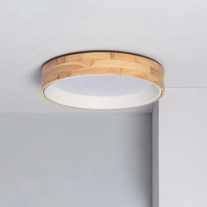 Plafoniera LED 20W Circolare Legno Ø470 mm CCT Selezionabile Dari