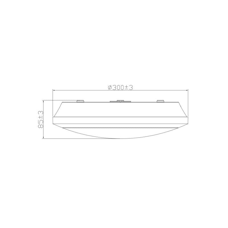 Plafoniera LED 12.5-18.5W Ø300 mm da Esterno Circolare CCT con Rilevatore di Movimento Radar e Luce di Emergenza